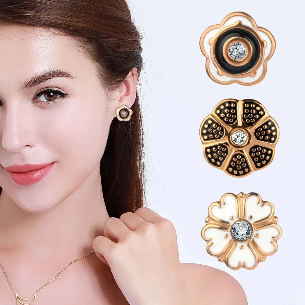 Stainless Steel earrings for women jewelry brincos earring rose gold Stud minimalist flower stud Bohemia | Украшения и аксессуары