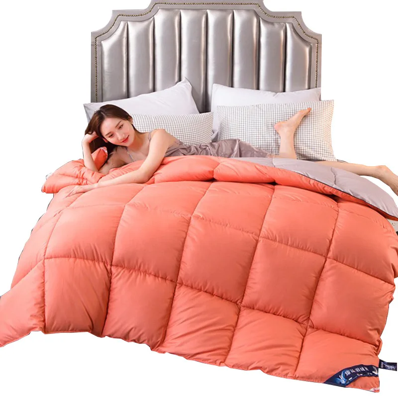 

Popular Goose Down Quilt Autumn And Winter Thickened Down Quilt All Cotton Feather Proof Cotton Quilt Pure Color Quilt Core