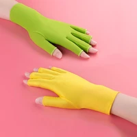 6 colors uv protection nail gloves led lamp dryer radiation hand protection fingerless sunscreen gloves nails manicure tools hot