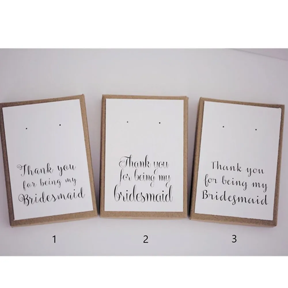 

personalized Thank you for being my bridesmaid, bridesmaid proposal, earring card, kraft jewelry box, bride gift, tie the knot