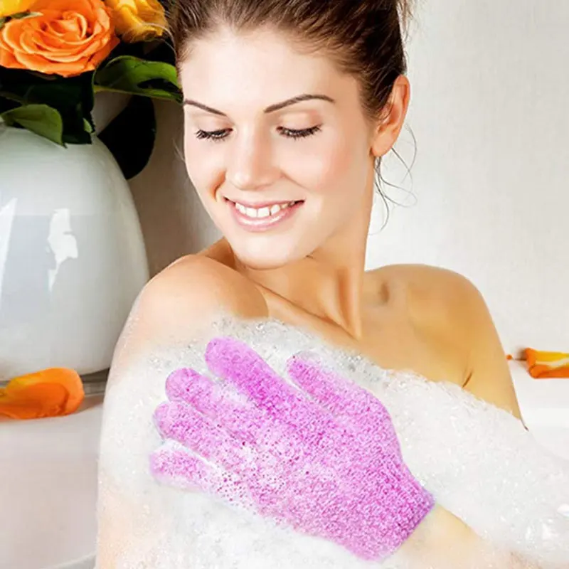 

New Bath Glove Exfoliating Wash Skin Spa Massage Body Scrubber Cleaner Shower Gloves Bath Body Massage Glove Bathroom Tool