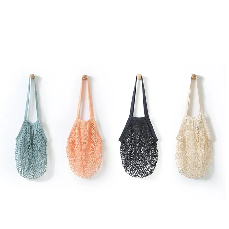 Новая многоразовая корзина для покупок с фруктами Хлопковая Сумка-тоут сетчатая