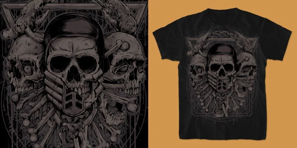 Футболка мужская короткая в этническом стиле винтажная Модная рубашка с