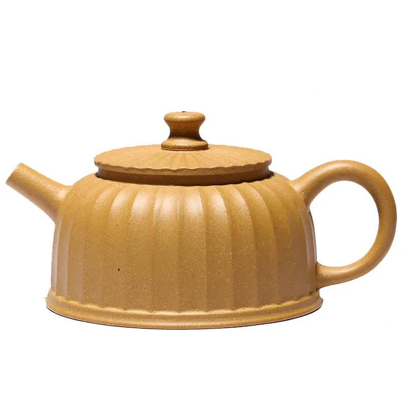 

Yixing handmade purple clay pot raw ore section mud bell Kui pot