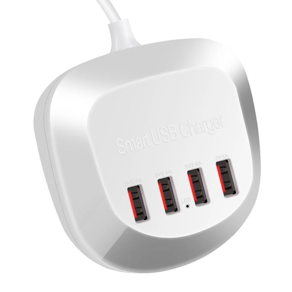 4 Порты и разъёмы 2.4A зарядное устройство с быстрой зарядкой, USB Зарядное устройство магазином розничной торговли при электрическая розетка с USB док-станция для iPhone X/8/8 Plus ЕС штепсельная вилка американского стандарта Великобритании штепсельная вилка австралийского стандарта