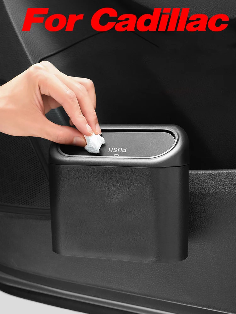 

1pcs Car Trash Can Car Garbage Bin Auto Interior Accessories For Cadillac Escalade ATS BLS CTS CT4 CT5 CT6 EXT STS SLS SLR XLR