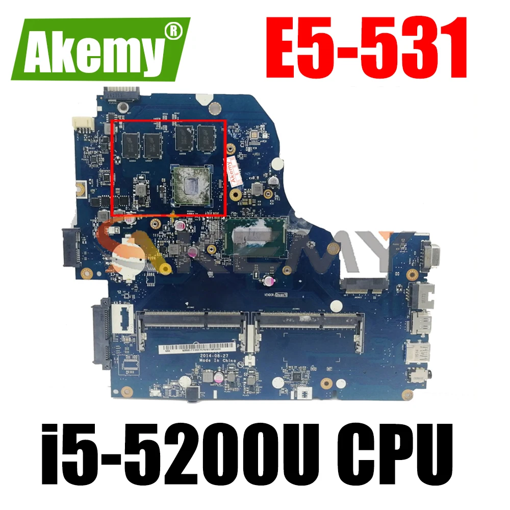 

Для ACER Aspire E5-531 i5-5200U материнская плата для ноутбука SR23Y LA-B991P DDR3 Материнская плата для ноутбука