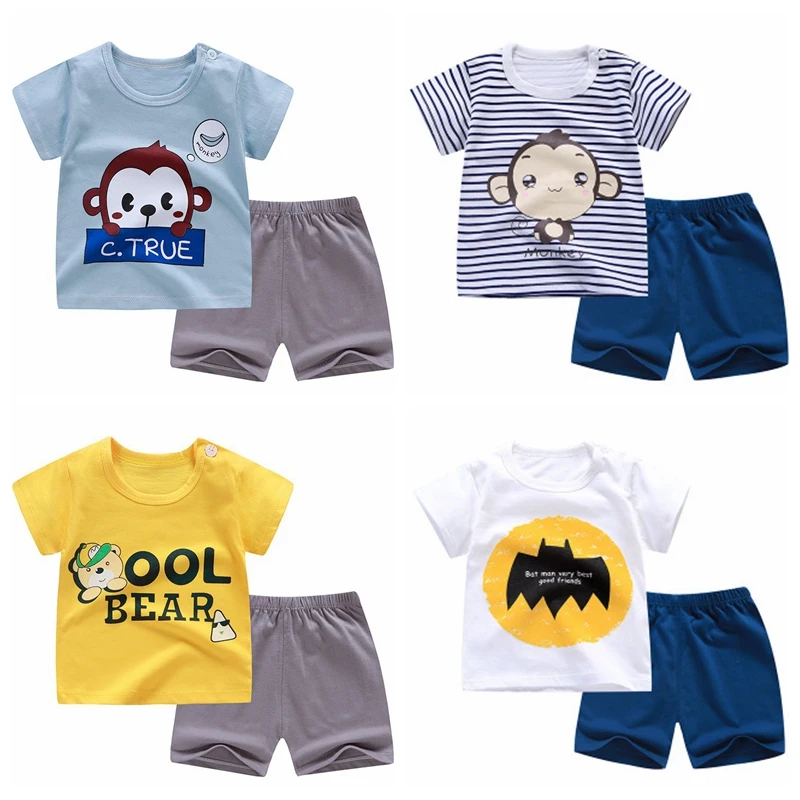 

2pcs Baby Boy Summer Clothing Set Clothes Suit Newborn Girl Short Sleeve top+Shorts Toddler Homewear Baby Outfits