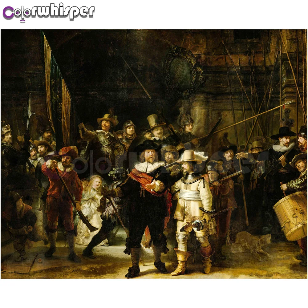 Алмазная картина полностью квадратные/круглые ночные часы Изобразительное