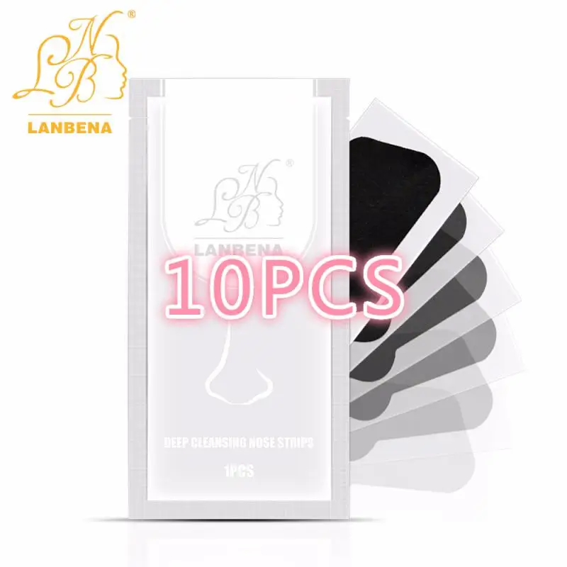10PCS 10 шт., маска для удаления черных точек для лица, для восстановления носа, Глубокая чистка, уход за кожей, очищающие маски, очищающие уголь, черная грязь, красота лица - Цвет: 10PCS