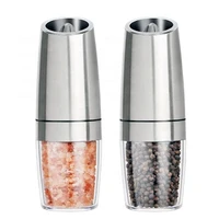 electric automatic gravity pepper salt grinder with led light seasoning spice mills with porcelain grinding core kitchen tools