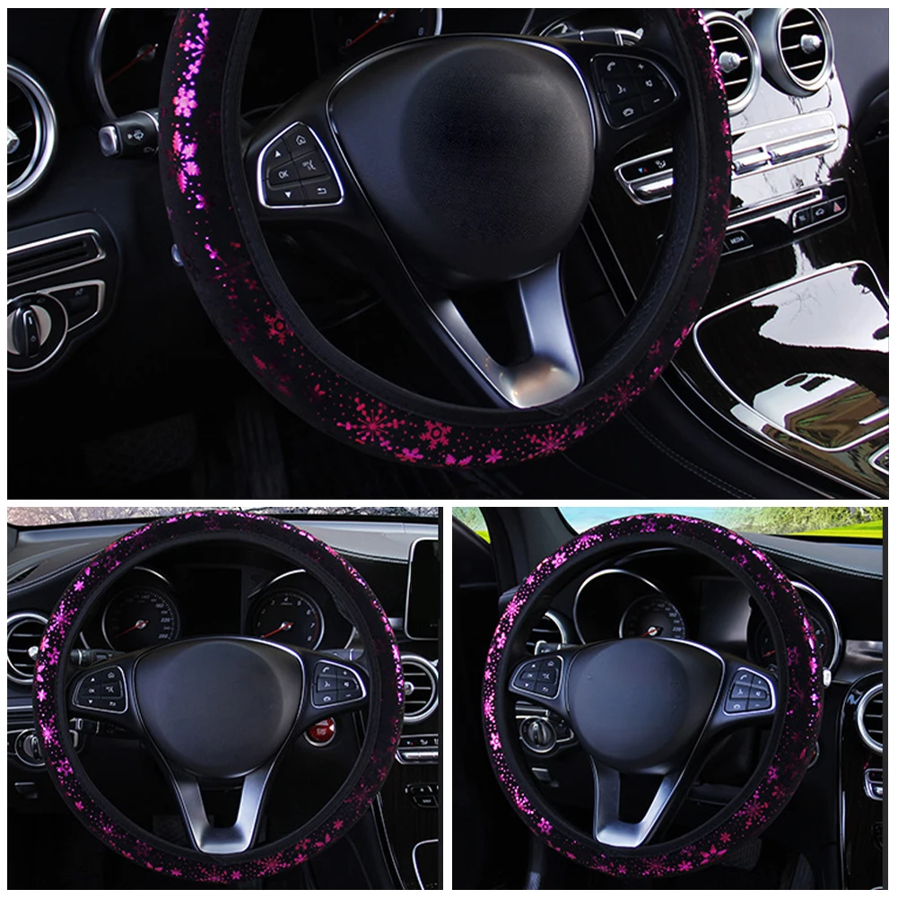

High Quality Steering Wheel Cover Shiny Snowflake 14.5 inches to 15 inches in Diameter Car Accessories Universal 5 Colors