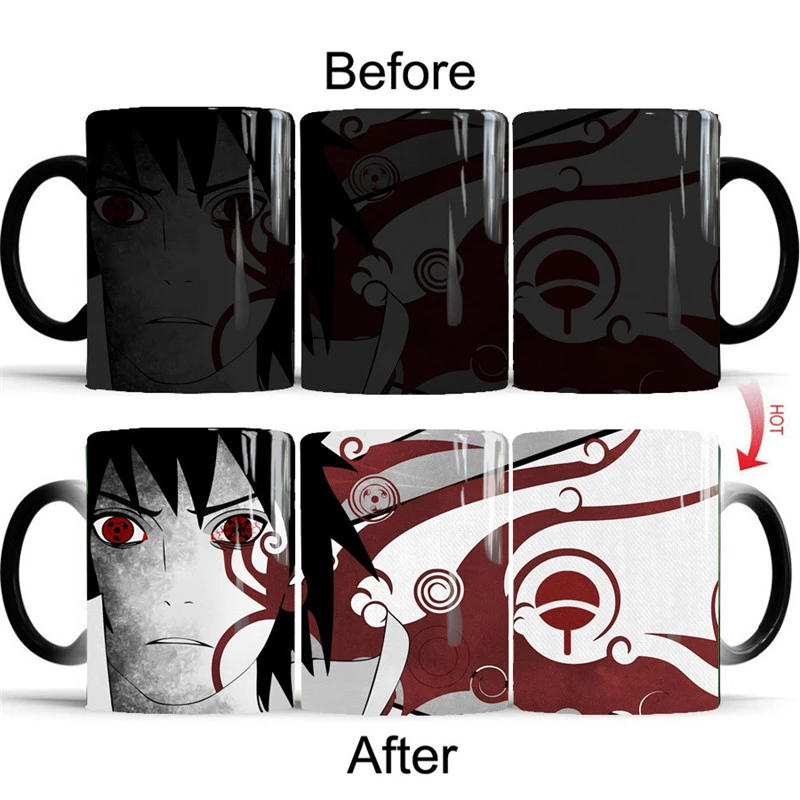 1 шт. аниме меняющая цвет кофейная кружка чашка Sasuke креативные Волшебные