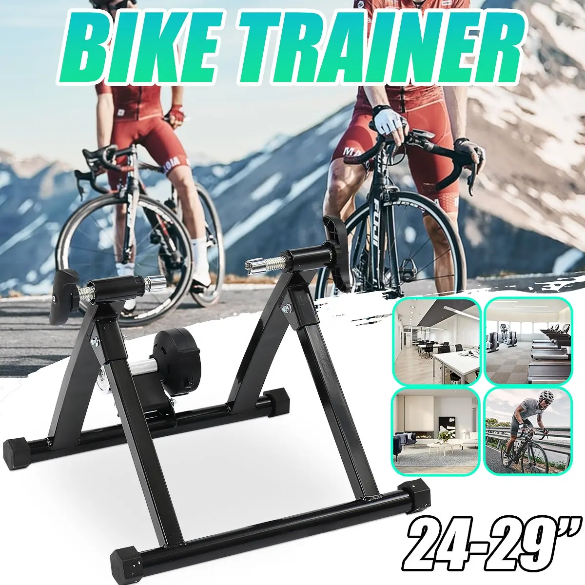 

24-29 Inch Indoor Cycling Bike Trainer Roller Portable Road Bicycle Cycling Roller Fitness Workout Tool Home Fitness Equipment