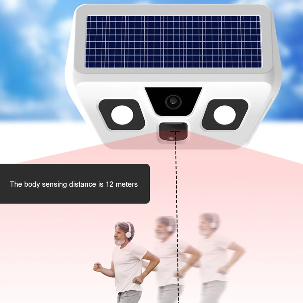 للبيع مراقبة الطاقة الشمسية LED مصباح حديقة للرؤية الليلية فلاش كاميرا مقاوم للماء زاوية واسعة محس حركة مصباح يدوي للباب الأمامي ساحة