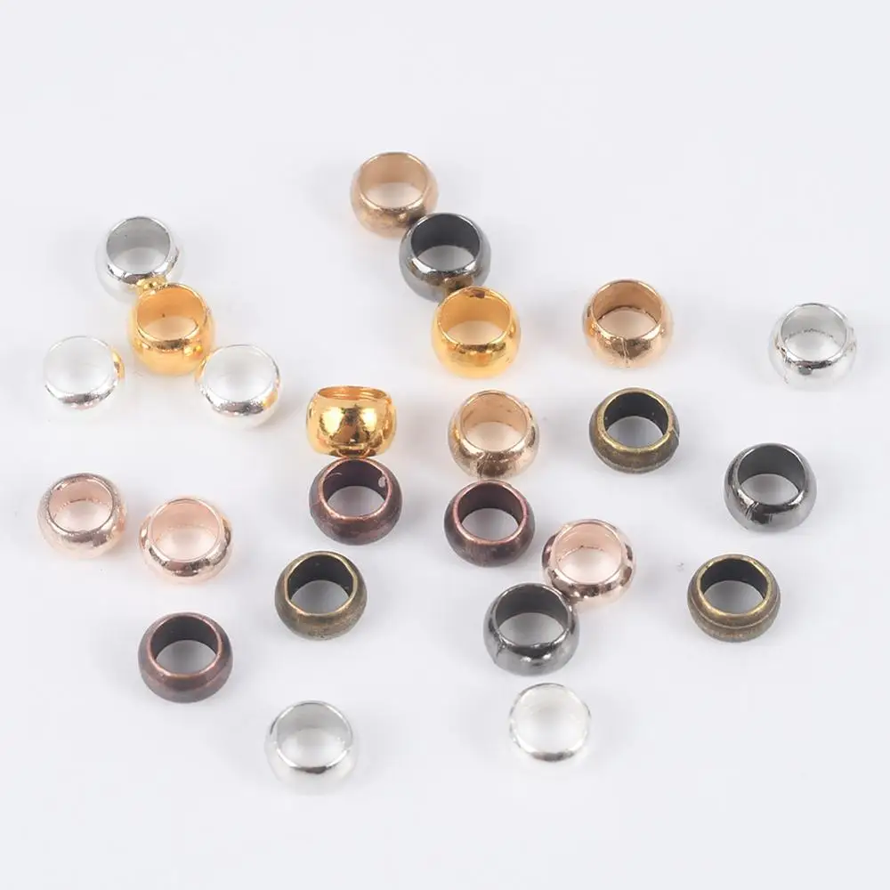 

200-500Pcs/Lot Copper Ball Crimp End Beads Dia 1.5 2 2.5 3 4mm Stopper Spacer Beads For Diy Jewelry Making Findings Supplies
