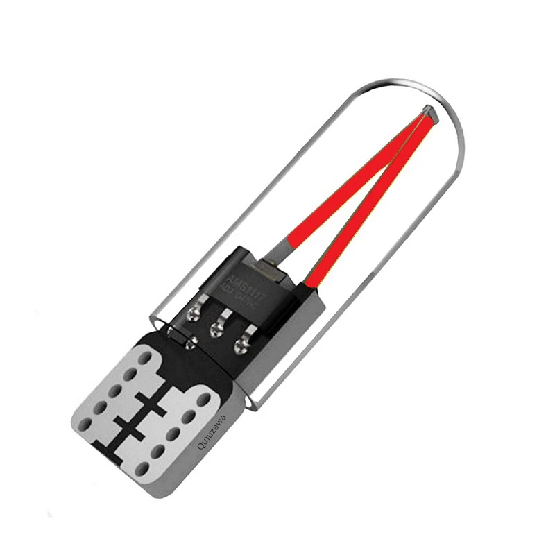 10 шт. T10 2825 WY5W W5W лампы накаливания COB Светодиодный стеклянный корпус клиновидная