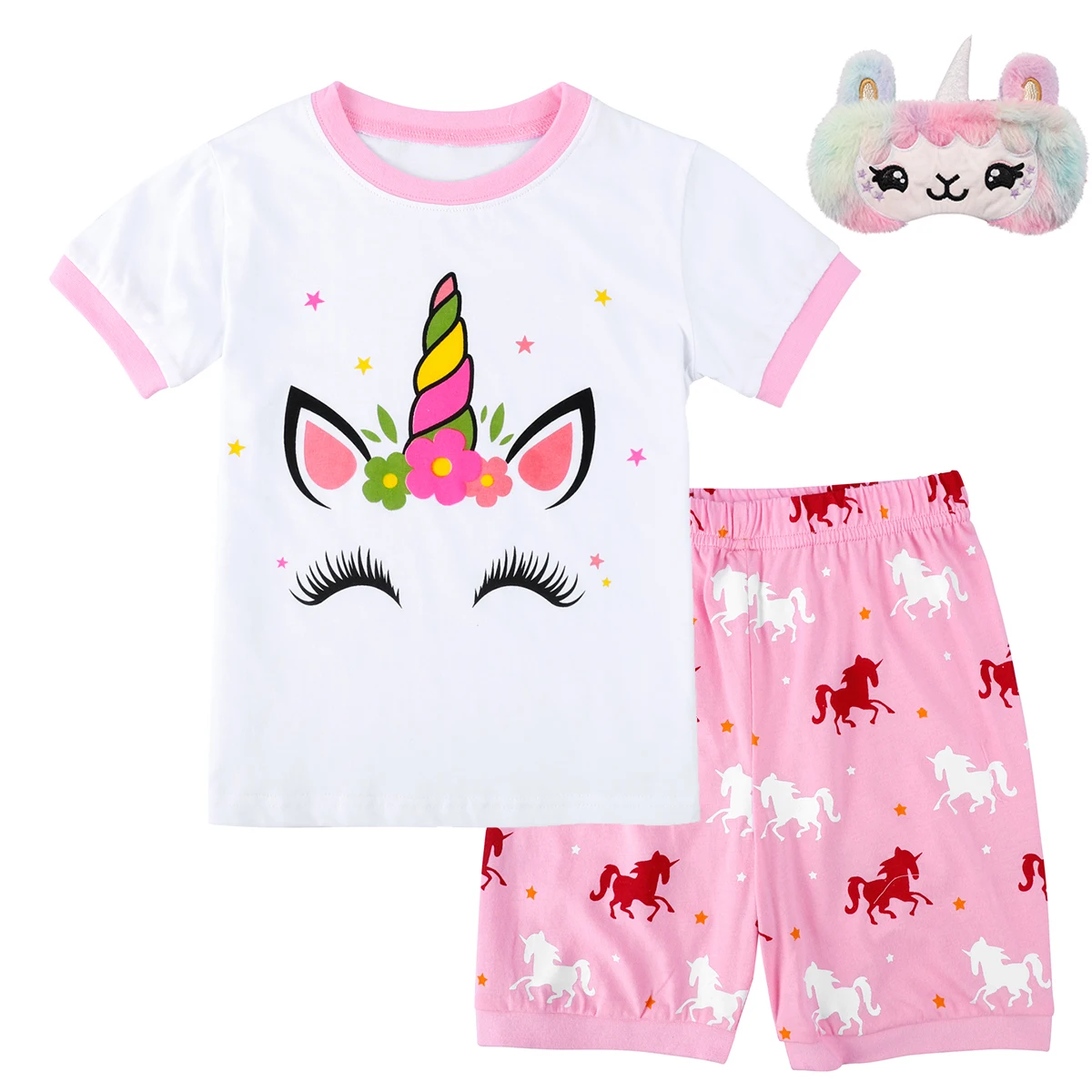 Пижамный комплект с единорогом для девочек летняя повседневная Милая одежда сна