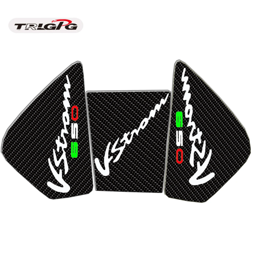 1SET blu Motorcycle Anti slip Tank Pad Sticker Pad Side Gas Knee Grip Protector For SUZUKI V-Strom650 DL650 V-Strom 650 DL 650 VStrom - Color: 1SET blu