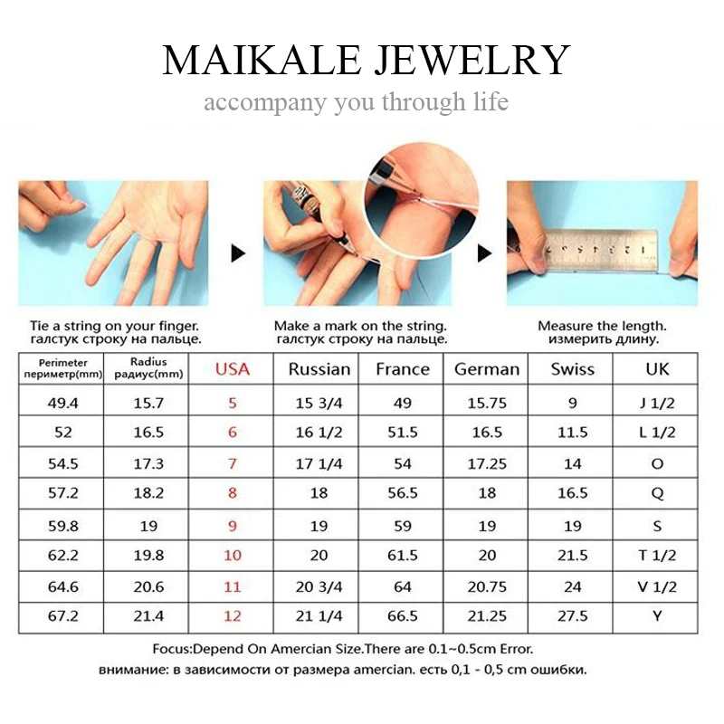 Женское кольцо с черным цирконием MAIKALE роскошные большие кольца золотым