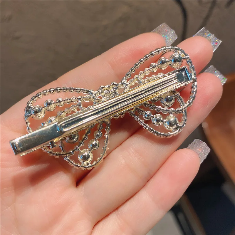 

2021 Women Rhinestone Hair Clips Alloy Metal Hair Tie Hairpins Hair Accessories for Girls Women