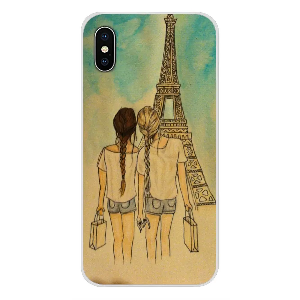 for apple iphone x xr xs 11pro max 4s 5s 5c se 6s 7 8 plus ipod touch 5 6 transparent tpu case happy best friend card bff mobile free global shipping