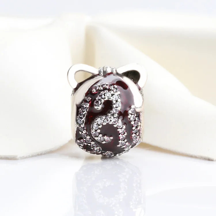 

Lorena Hot Sale 925 Sterling Silver Christmas bow beads Fit Original Bracelet Women Jewelry Making Gift