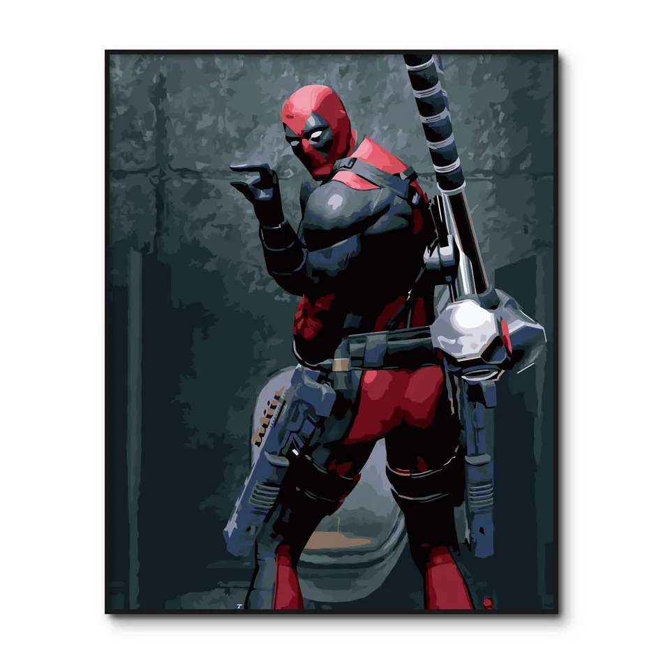 Плакат Deadpool масло фотообои на холсте для домашнего декора акриловая краска по