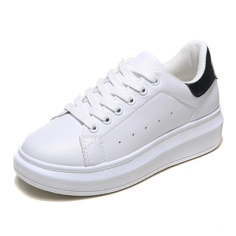 

2019 Wild Fashion Women Canvas Shoes New Casual White Thick-soled Female Summer Flat Shoes Increase Shoes 758