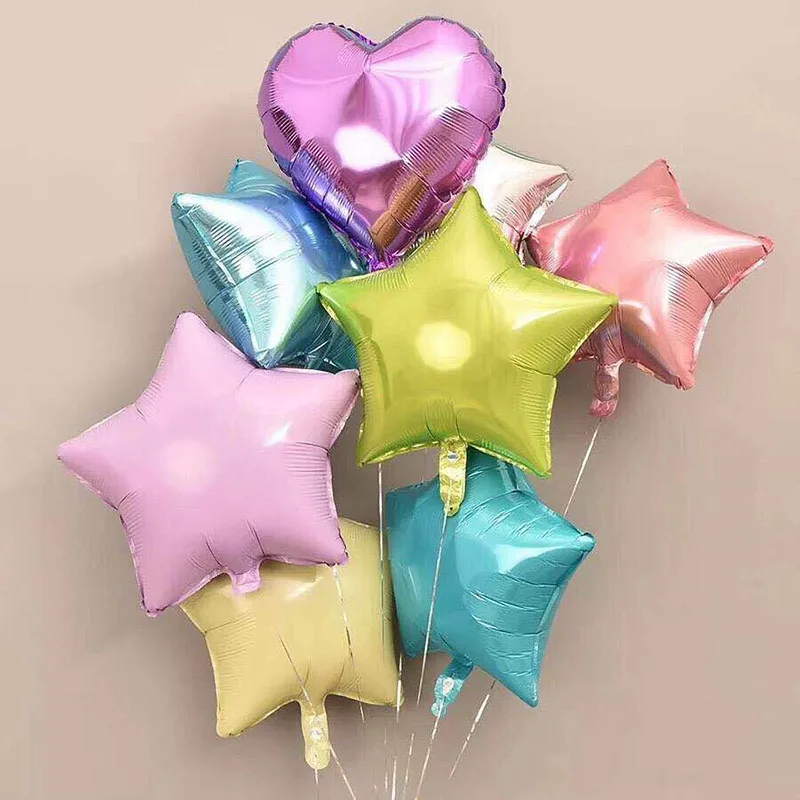 10 шт./лот 18-дюймовый надувной Гелиевый шар со звездами и сердцами украшение для