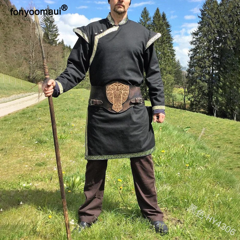 Cos винтажный Средневековый Костюм Рыцаря воина туника для взрослых мужчин Норман