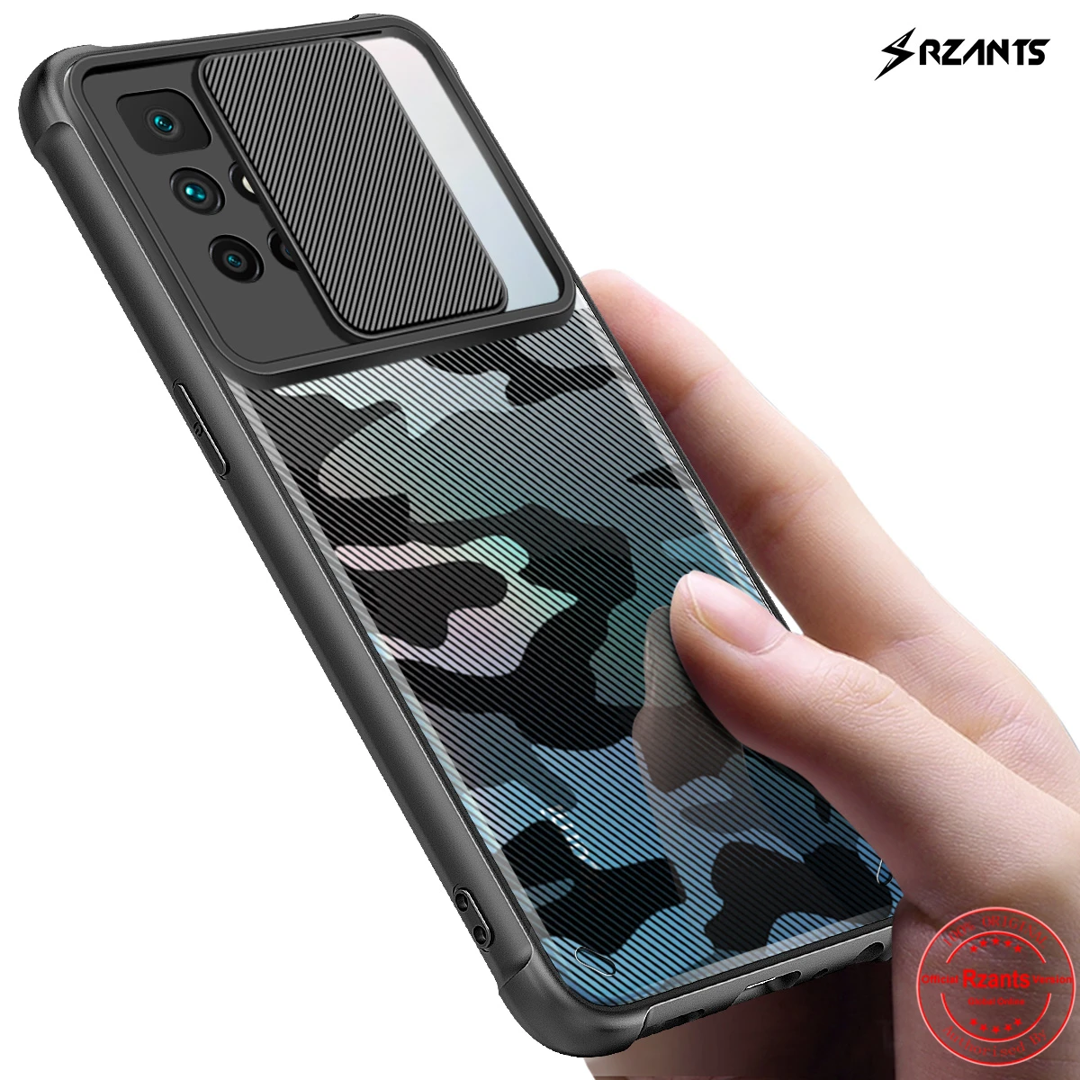 

Rzants For Xiaomi Redmi 10 Case Hard [Camouflage Lens] Lens Protect Slim Crystal Clear Cover