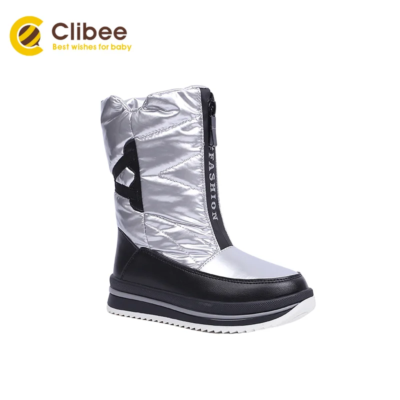 Зимние сапоги CLIBEE для девочек и мальчиков с теплым шерстяным подкладом