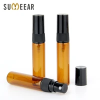 100 piecelot 5ml atomizer perfume bottle amber spray bottle empty parfum sample bottle essential oil cosmetic container