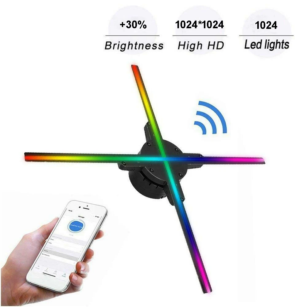 Xintai Touch 70 см 3D голограмма проектор вентилятор 1024 LED голографическая Лампа