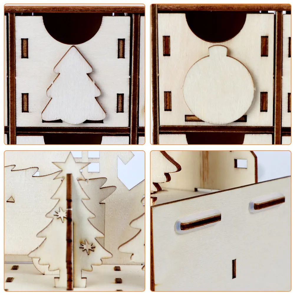 OurWarm DIY Рождество обратный отсчет Advent календарь год деревянные светодиодные часы обратного отсчета украшения дома Рождество DIY Поставки