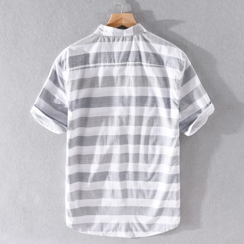 

100% Cotton stripe short sleeve shirt for men summer brand shirts men fashion casual shirt mens comfortable shirts male camisa