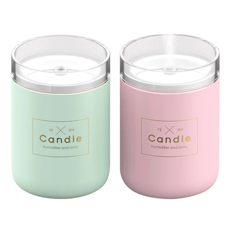 

280ML Air Humidifier LED Candle Ultrasonic Cool Mist Essential Oil Diffuser A0NC