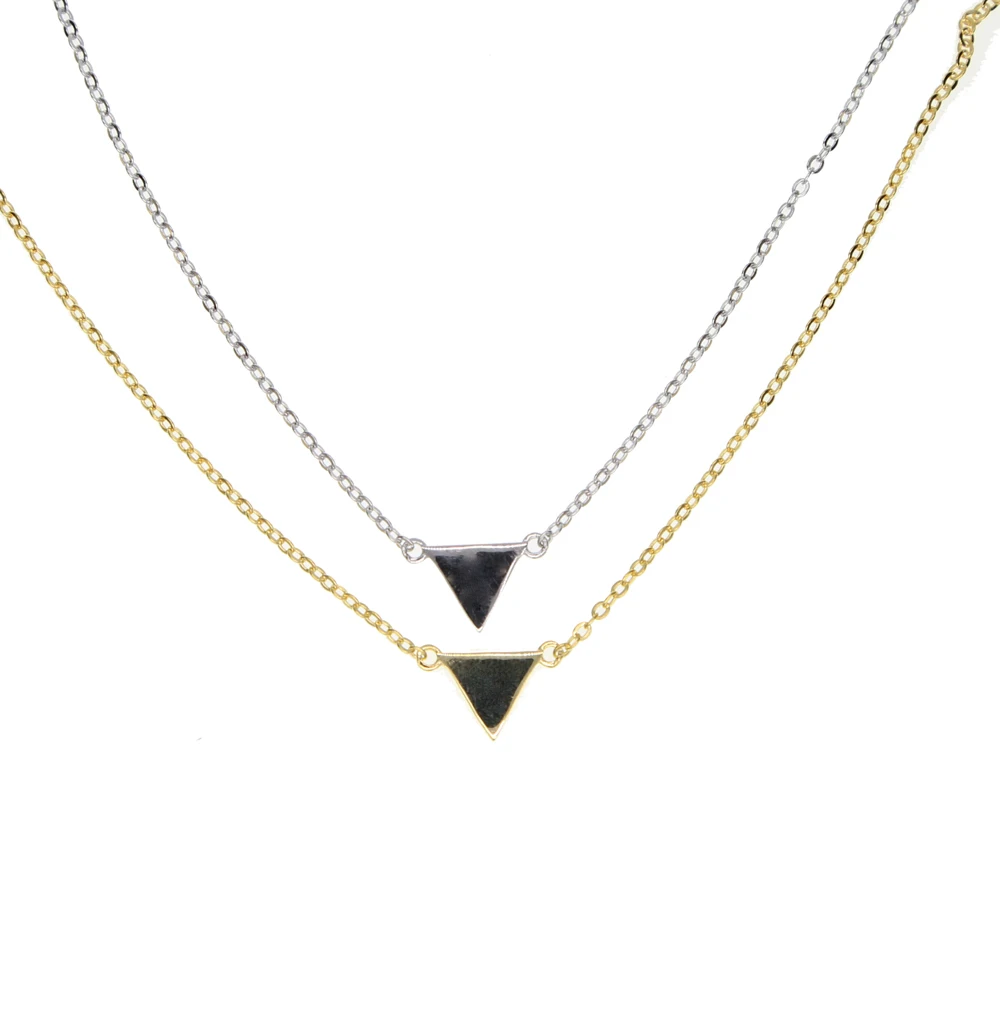 Женское колье из серебра 925 пробы|silver necklace|triangle pendantnecklace silver necklace |