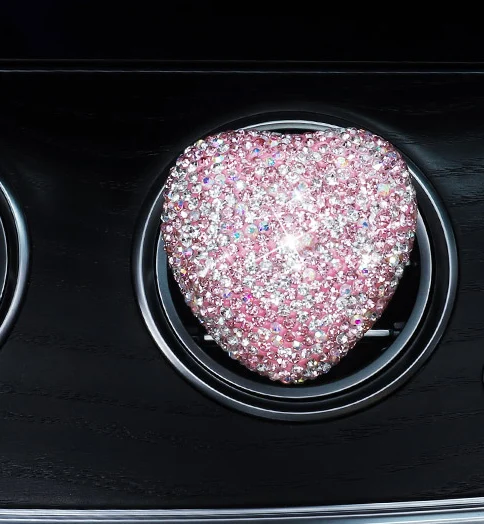 Car Perfume Air Vent Розовые хрустальные Чехлы рулевого колеса автомобиля для девочек, дамские автомобильные аксессуары, блестящие стразы, пепельница, украшение интерьера автомобиля - Название цвета: Car Perfume Air Vent