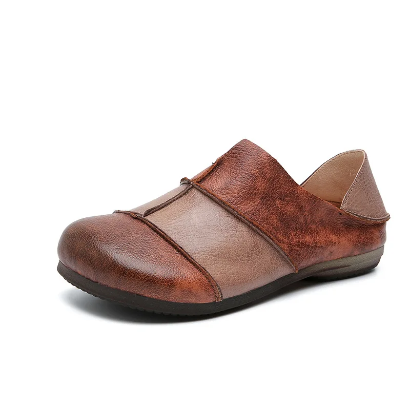 

YourSeason 2020 New Spring Autumn Women Soft Slip On Shoes Genuine Leather Casual Round Toe Ladies Retro Shallow Flats