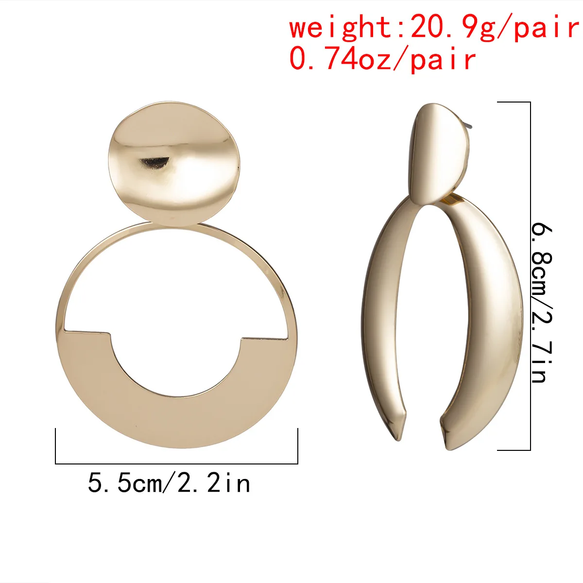 

Vintage Creative Geometric Asymmetric Drop Earrings Gold Silver Color Metal Alloy Dangle Earrings Pendientes Jewelry for Women