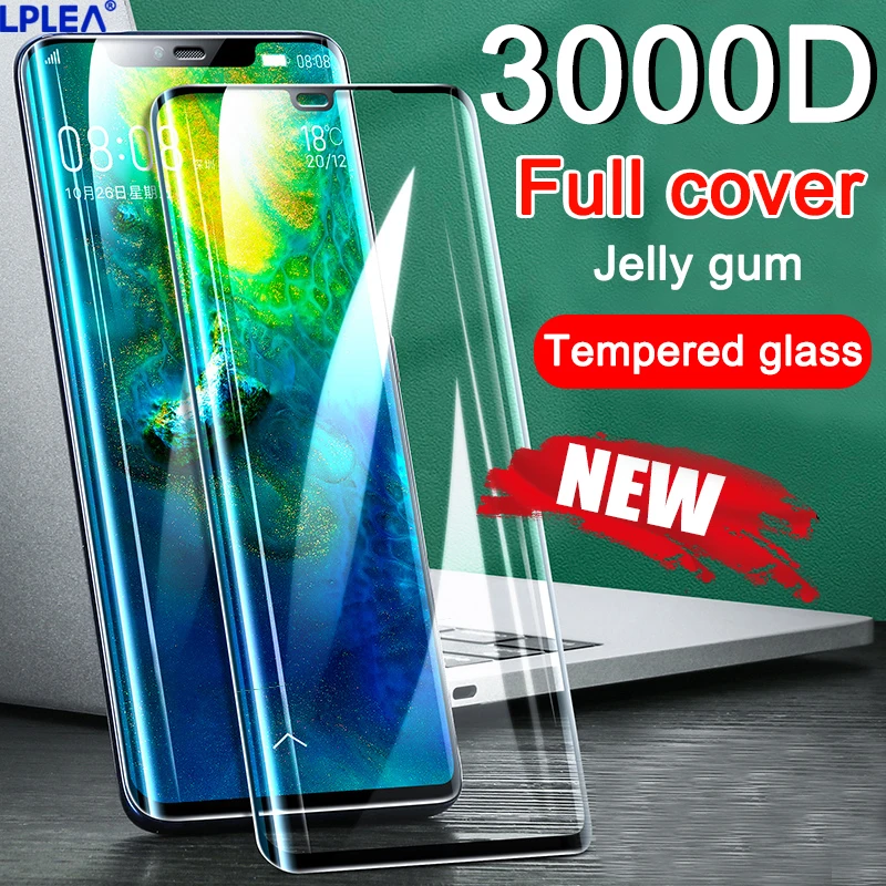 3000D изогнутое желеобразное закаленное стекло для Huawei P30 P40 Pro Plus Защита экрана Nova 7