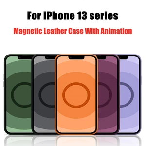 2021 new original luxury leather with animation pop up window case for iphone 13 12 pro max for magsafing charging phone cover free global shipping