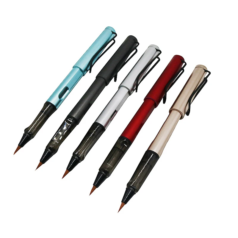

100 Pcs Paintbrush Fountain Pen Ink Sac Writing Brush Color Fountain Style Weasel Hair Calligraphy Small Regular Brush Pen