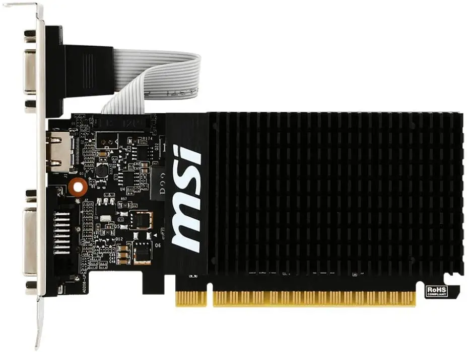 MSI GAMING GeForce GT 710 1 ГБ GDRR3 64-разрядная HDCP поддержка DirectX 12 OpenGL 4 5 радиатор