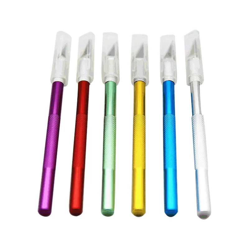 Multicolor Metal Scalpel Knife Tools Kit Non-Slip Blades Engraving Knife Mobile Mobile Phone Film Paper Cut Carving Tools #11