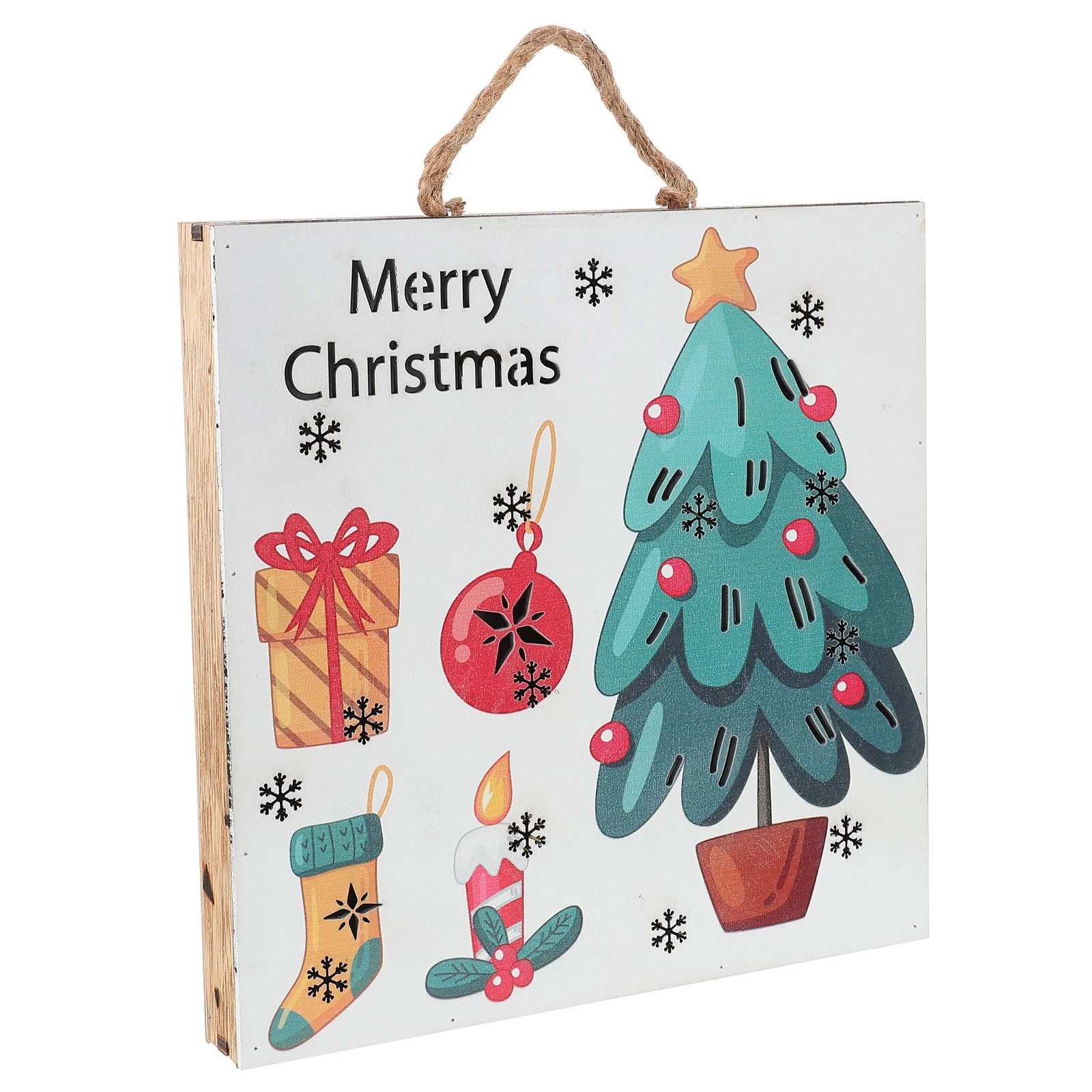 

1Pc Xmas Elements Pattern Design Wooden Craft Hanging Ornament Xmas Decor