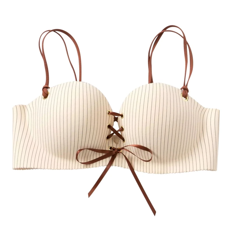 Женский элегантный полосатый бесшовный бюстгальтер пуш-ап пикантное нижнее