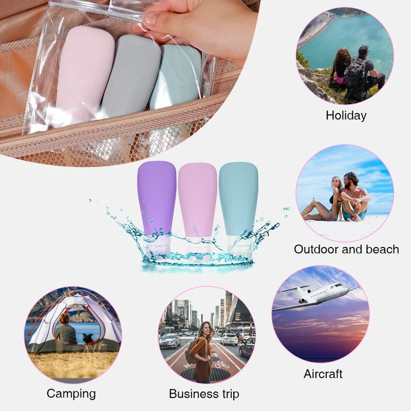 60/90 мл портативные многоразовые косметические контейнеры силиконовая